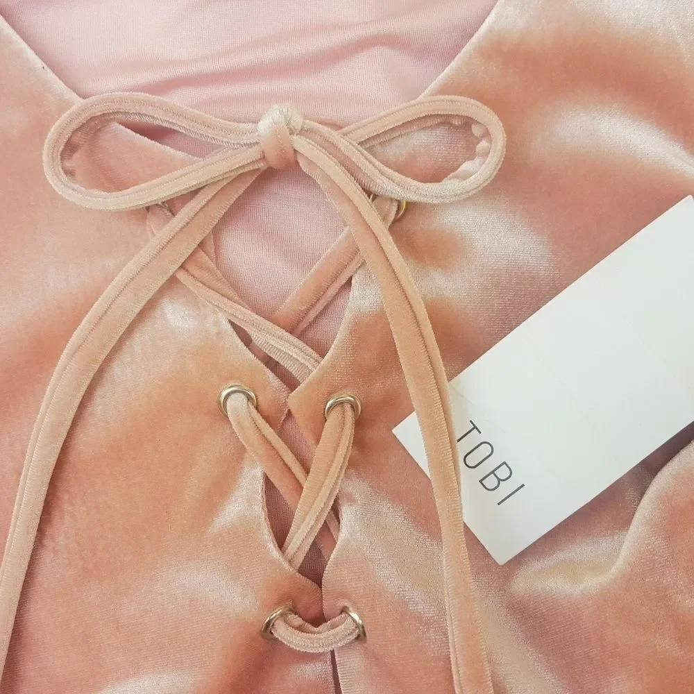 Tobi New Velvet Thong Body Suit S/P - Picture 3 of 7